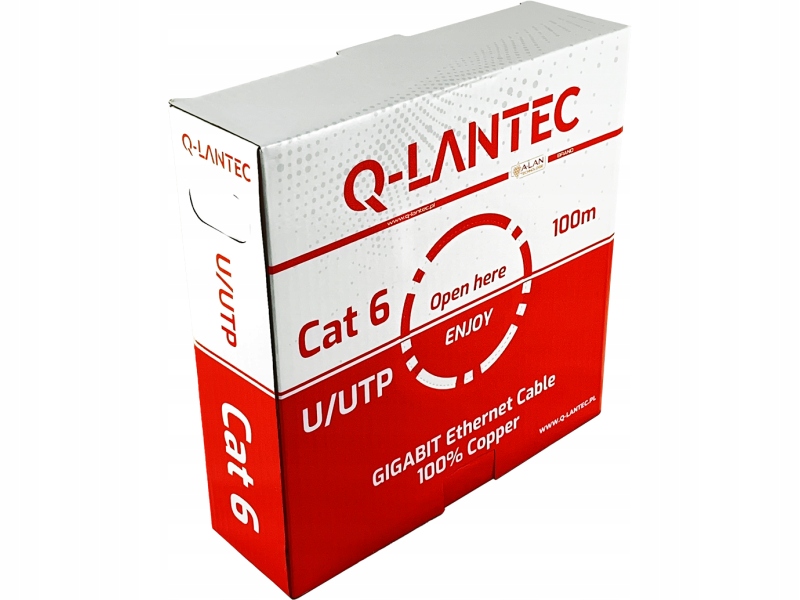 Sieťový kábel Utp kat.6 Pvc Eca 100 m Q-lantec – 10 rokov záruka