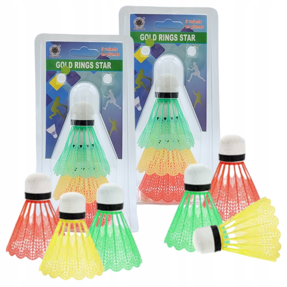 LOTKI do BADMINTONA zestaw 3 lotek KOLOROWE Marka inna