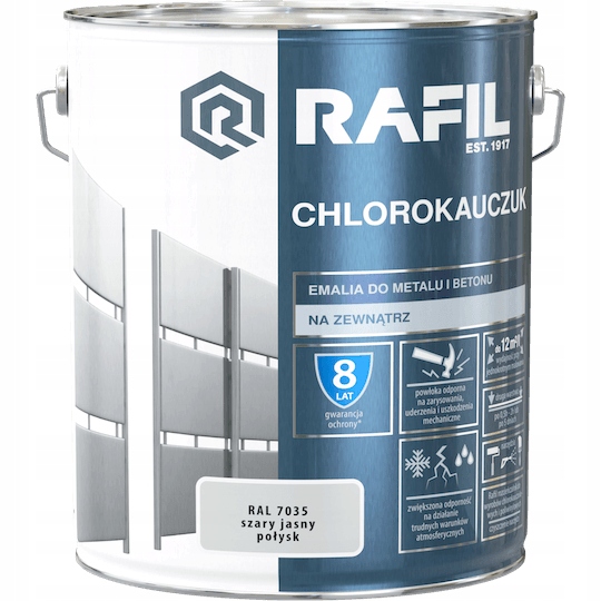Rafil Chlorokaučukový Smalt 10 L Sivý Svetlý RAL7035 Lesk