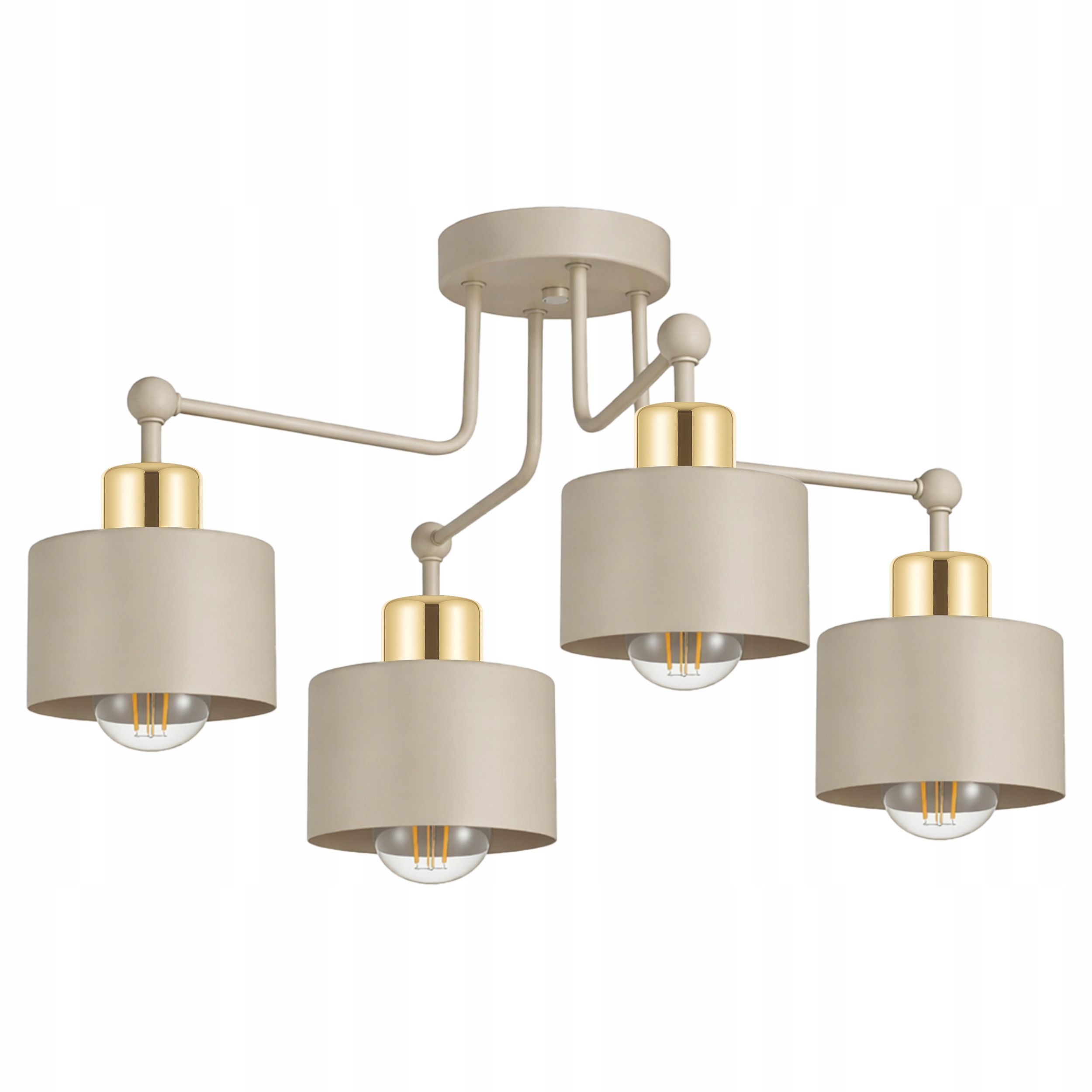 Závěsné stropní svítidlo Lustr Stropní Svítidlo E27 Béžový kašmír Ecru Zlato