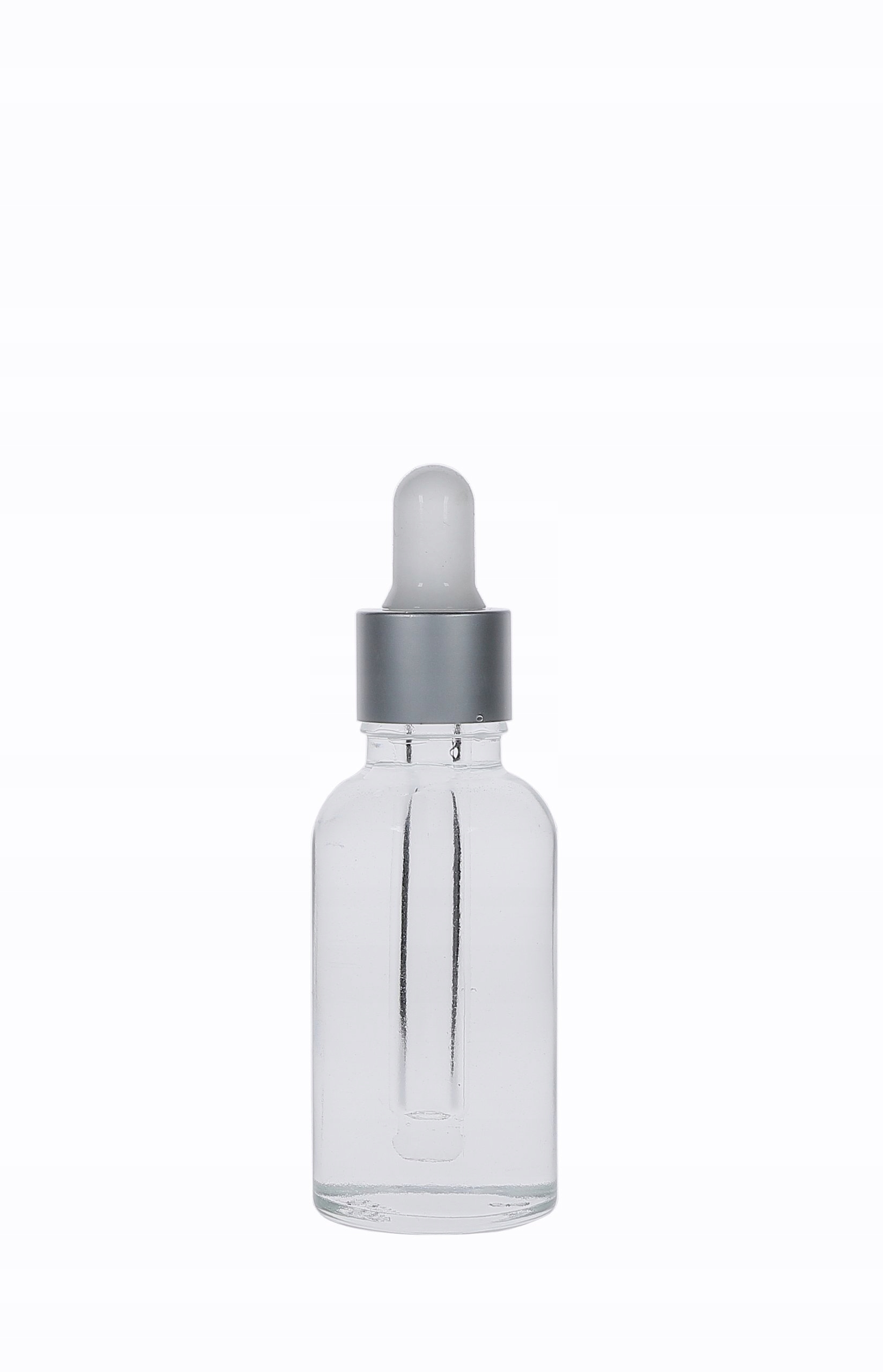 

Butelka Szklana 50ML Bezbarwna Z Pipetą Srebrną