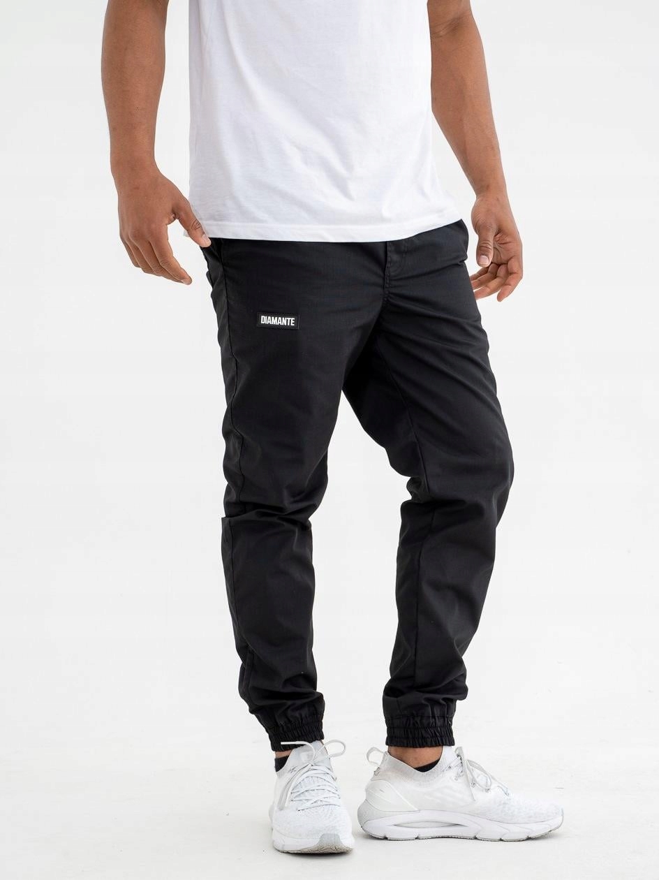 Látkové Kalhoty Jogger Pánské Černé Vázané Diamante Crew Ripstop M
