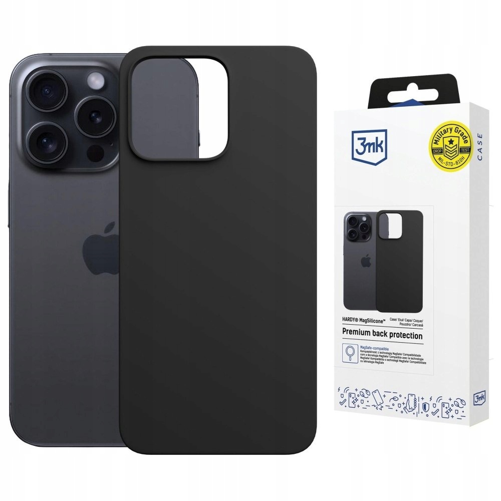 Etui 3MK Hardy MagSilicone do Apple iPhone 16 Pro grafitowy