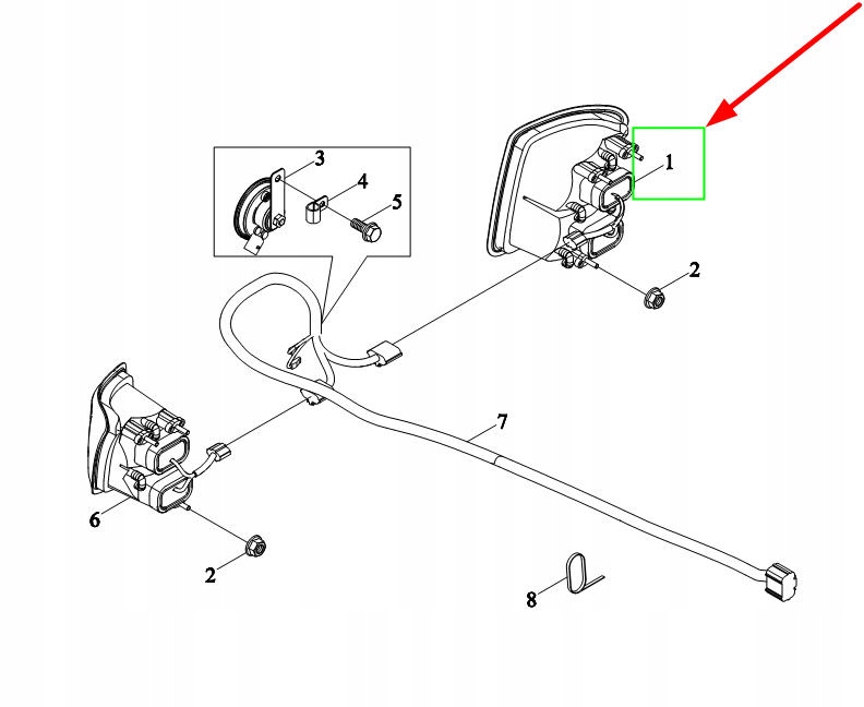 ASTE2S483010001K - TE2S483010001K передняя правая лампа