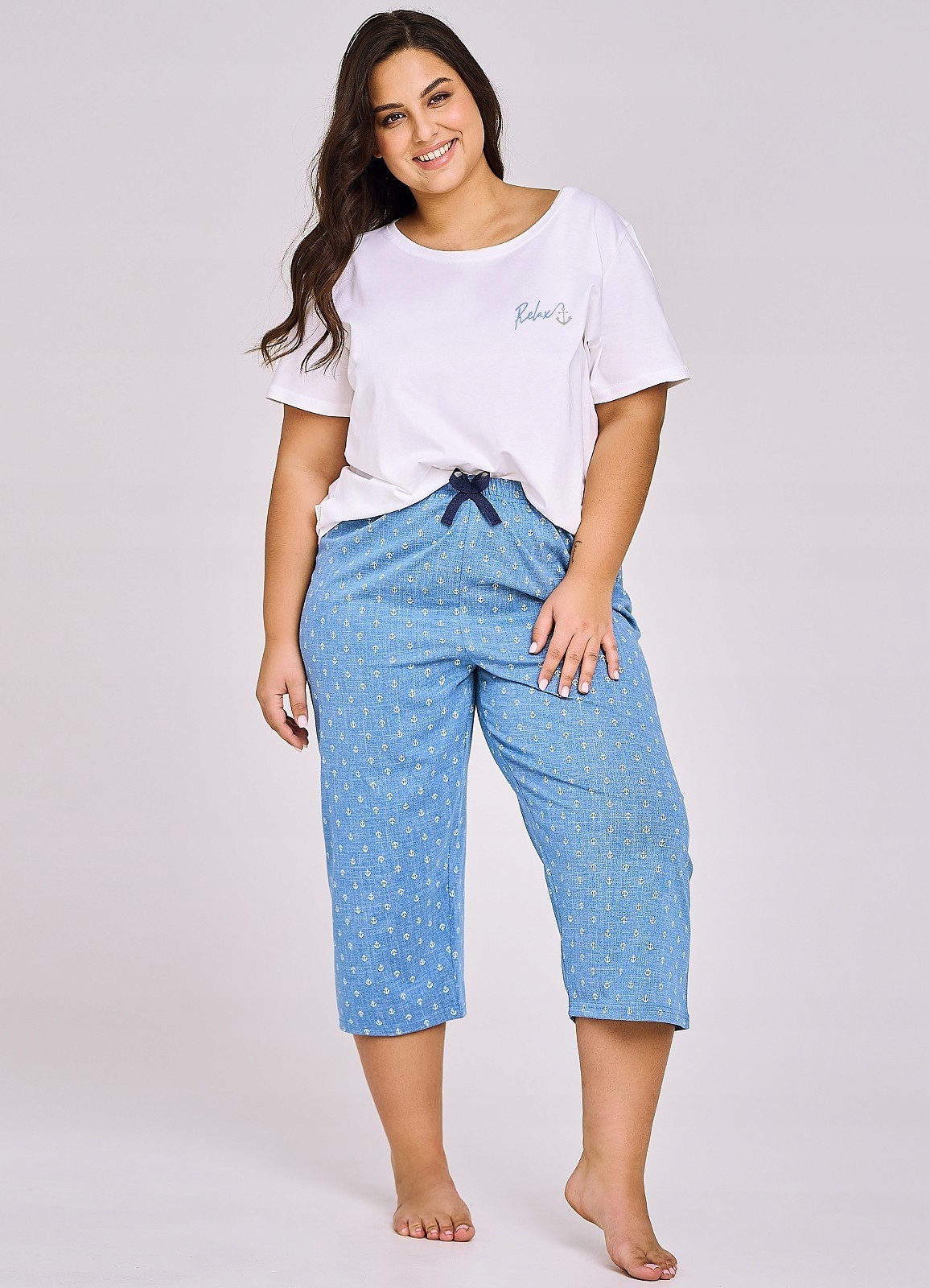 Pyžamo Leona 3162 Kr VEL.2XL-3XL XXXL bílé