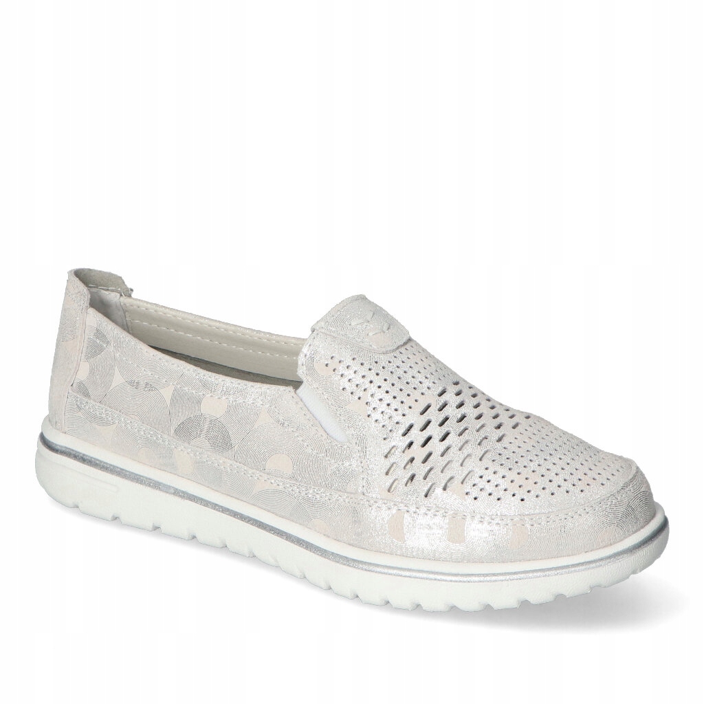 Dámské polobotky Evento Stříbrné kožené 38