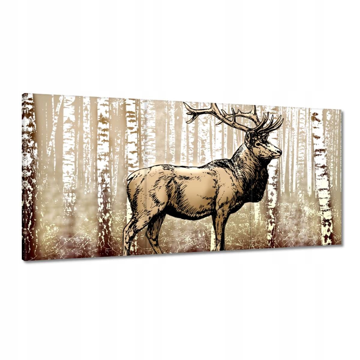 Obrazy 180x90 Jeleň v brezovom lese