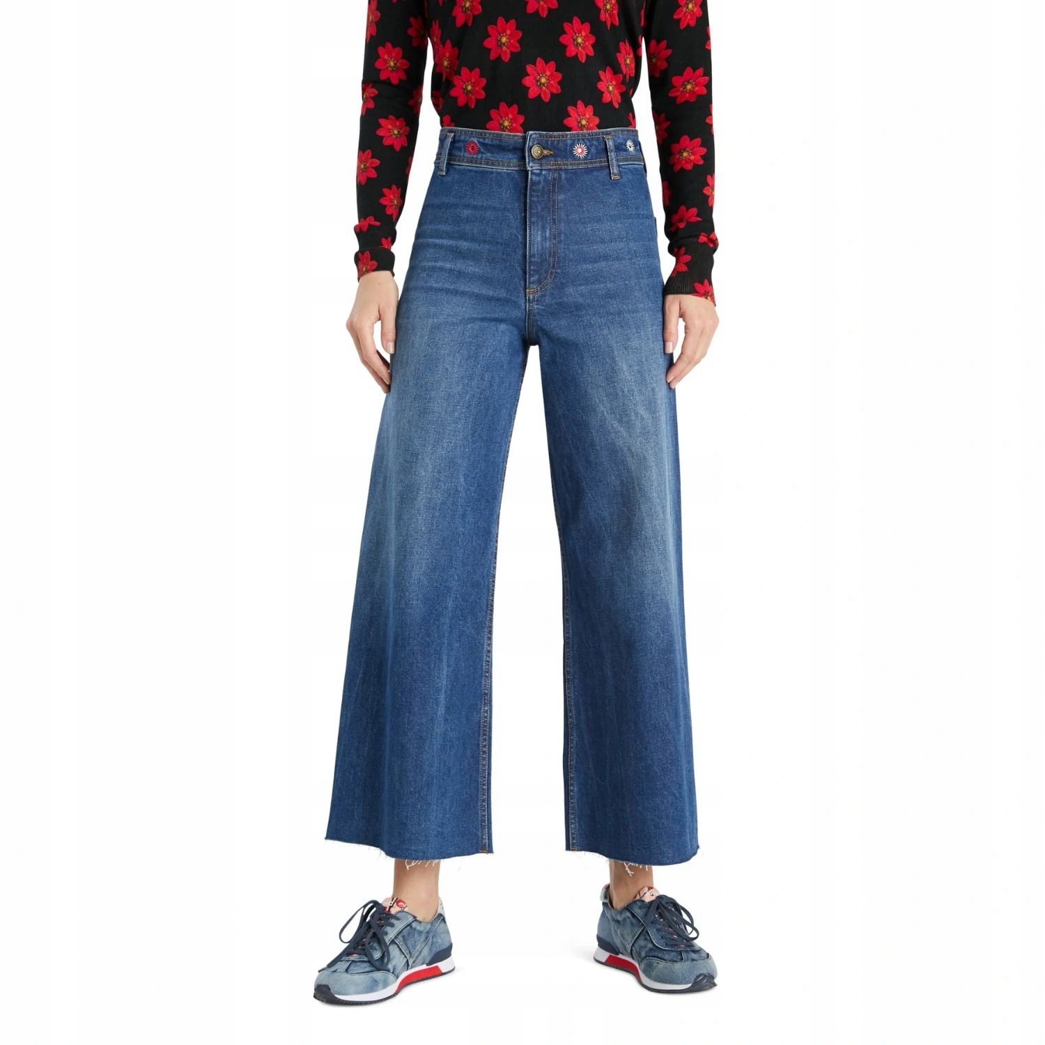 Dámské džíny Desigual Claudia culottes široké vel. 42