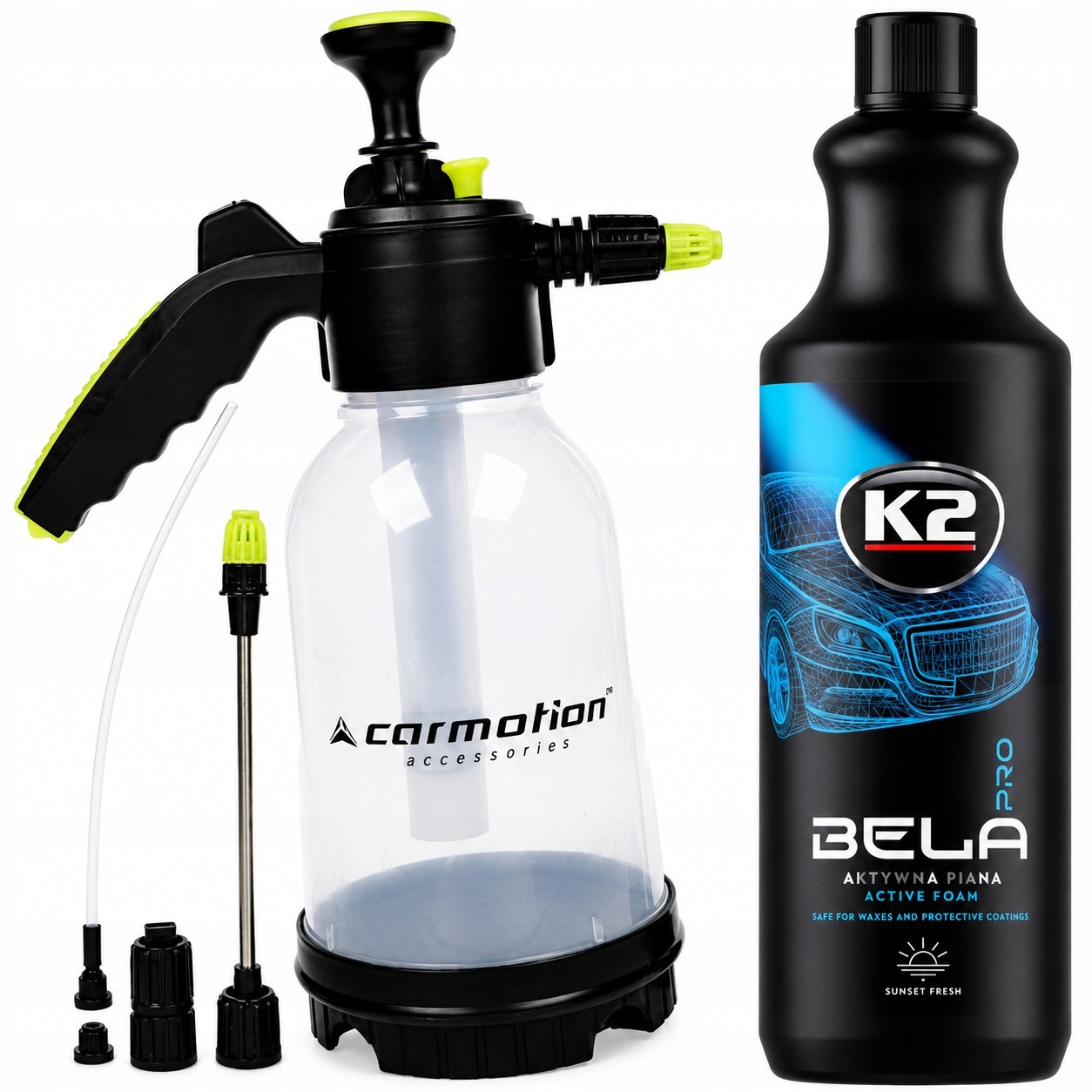 K2 Bela Pro aktywna piana 1L +Pianownica ręczna 2L do mycia samochodu auta