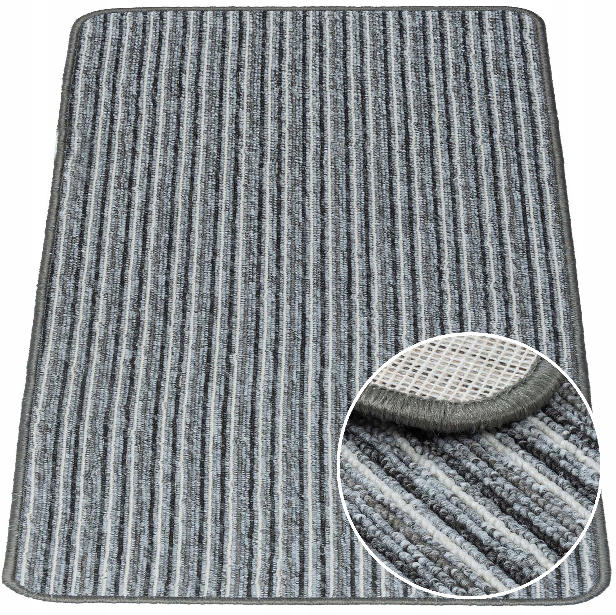 

Dywan dywanik Chodnik Paski Szary Melanż 50x80 cm