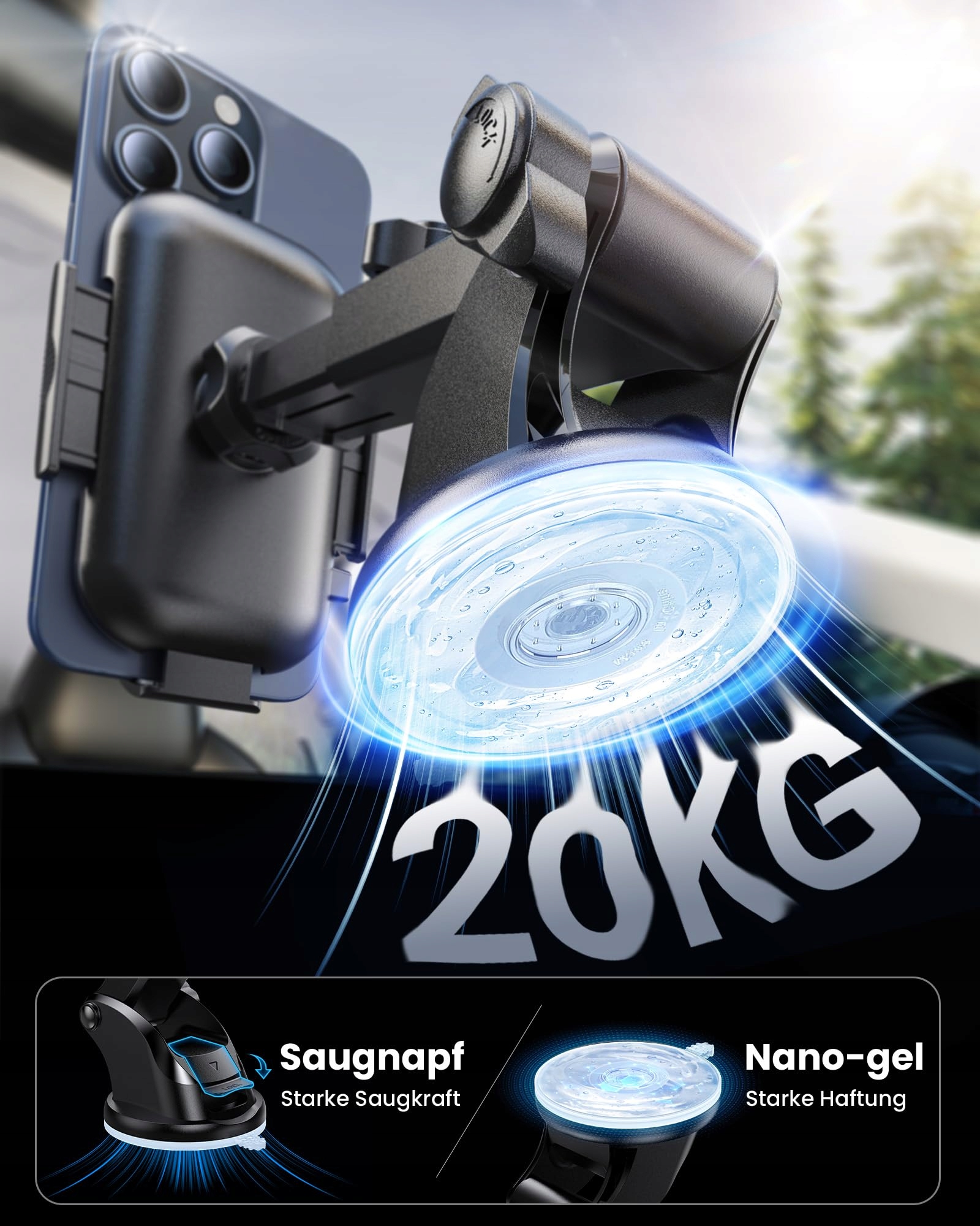 ANDOBIL Uchwyt Samochodowy 3w1 — miniatura 2