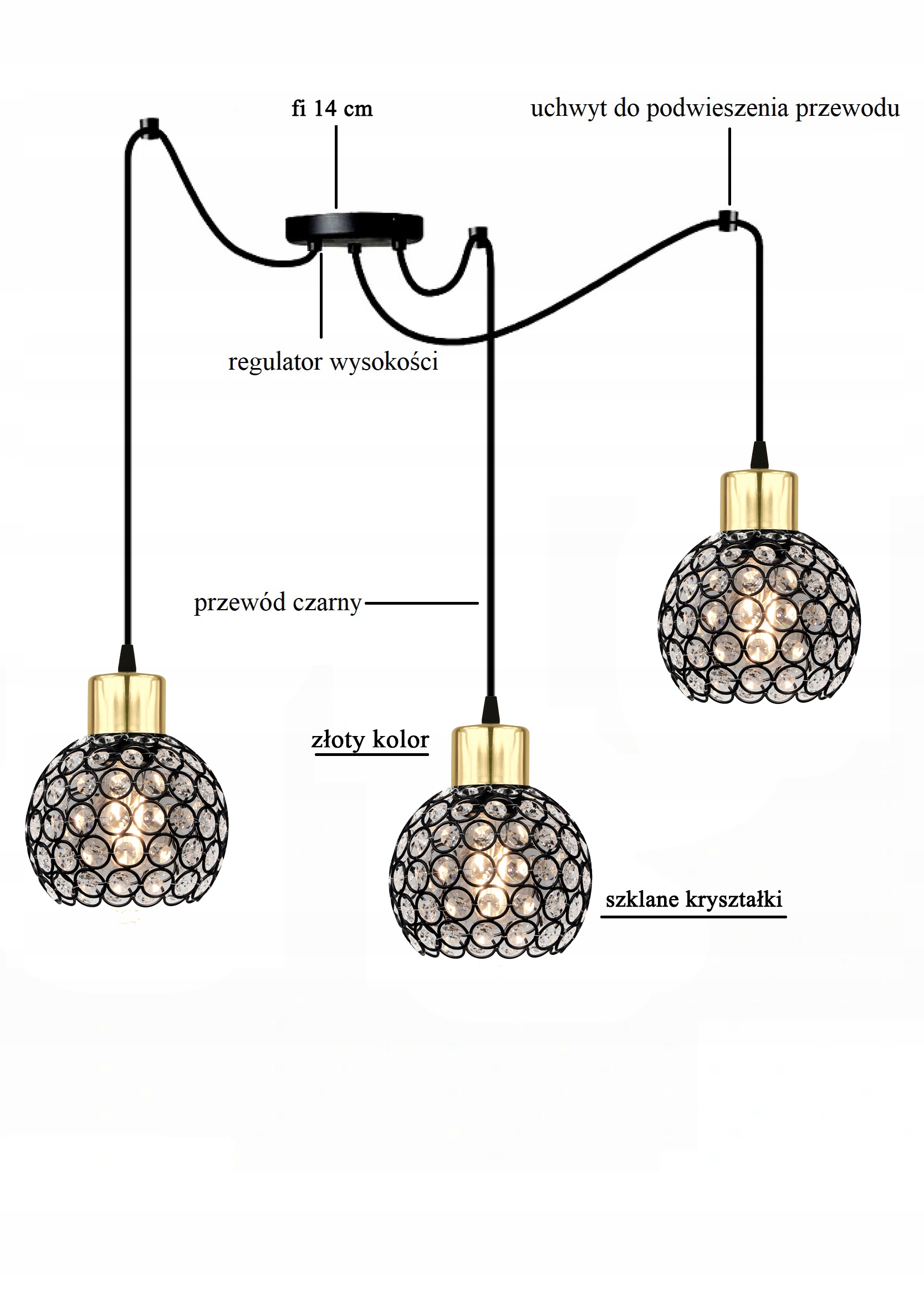 LAMPA SUFITOWA ŻYRANDOL NAPOLI GOLD 4-402PW LED Zasilanie sieciowe