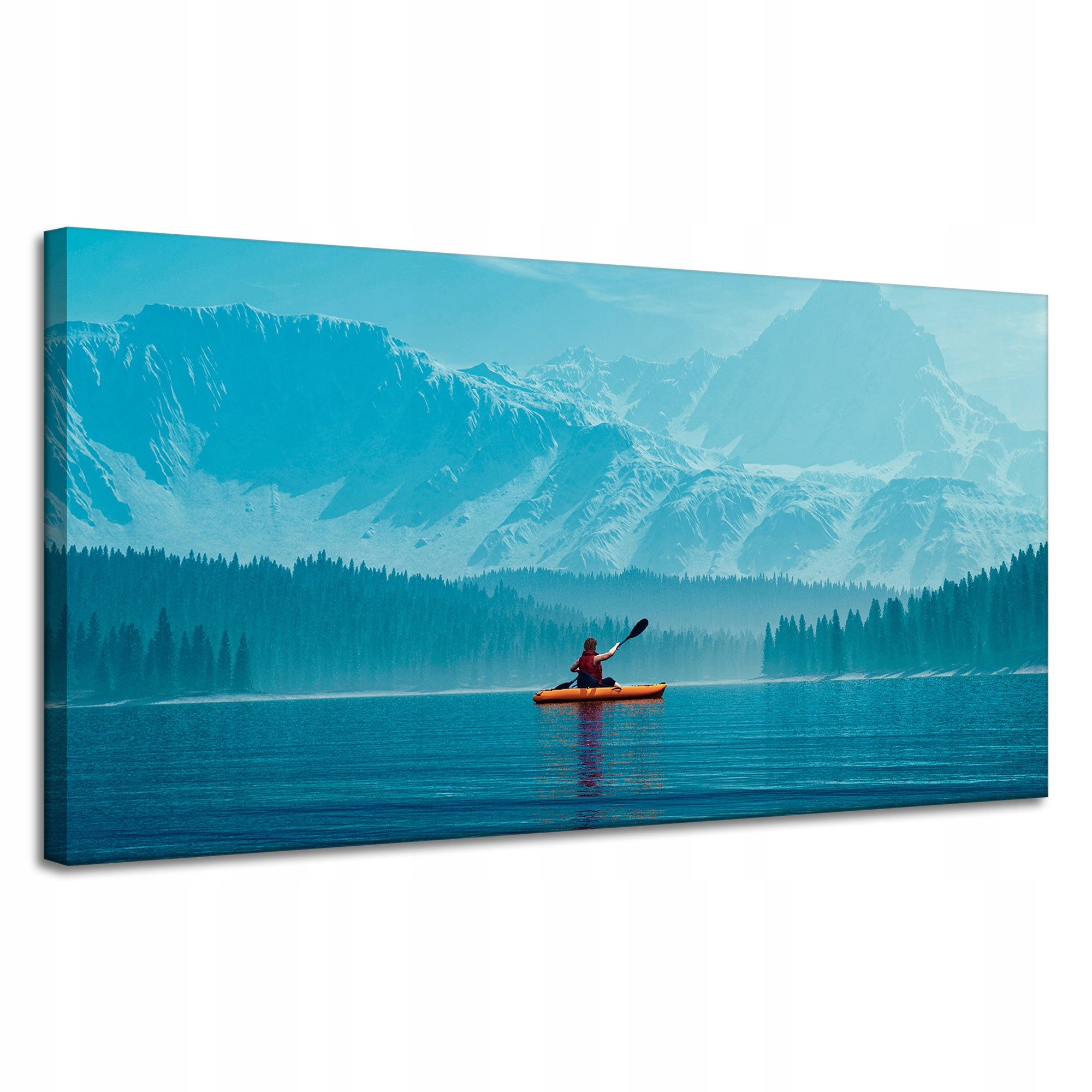Obraz na plátně Muž na Kajaku Hory Voda Příroda 120x60 cm