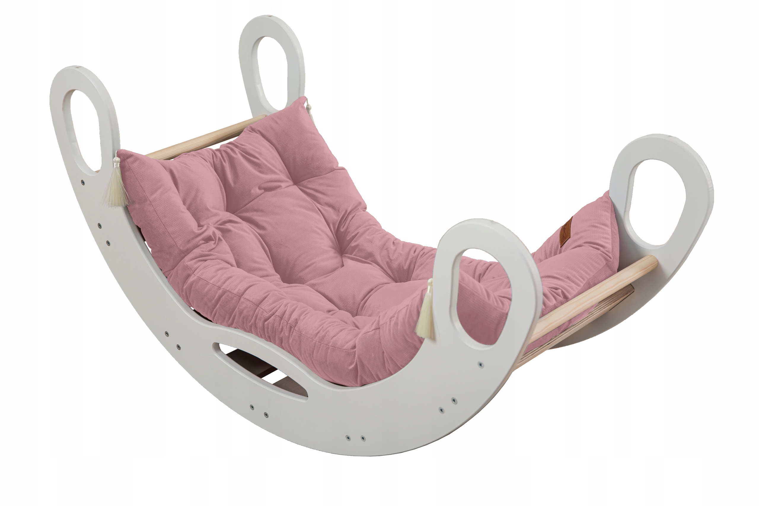 Bujak Montessori drewniany + ZJEZDŻALNIA + materac pudrowy Marka Baby-Raj