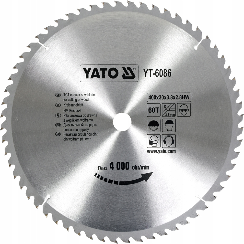 

Tarcza Widiowa Do Drewna 400x30mm 60 Zębów Yato