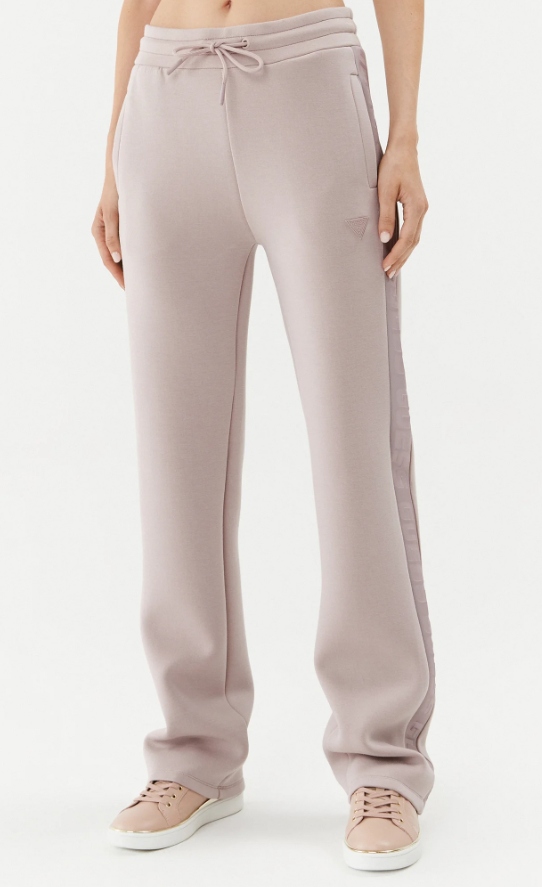 Dámské teplákové kalhoty Guess Brenda Scuba Straigh béžové Xs