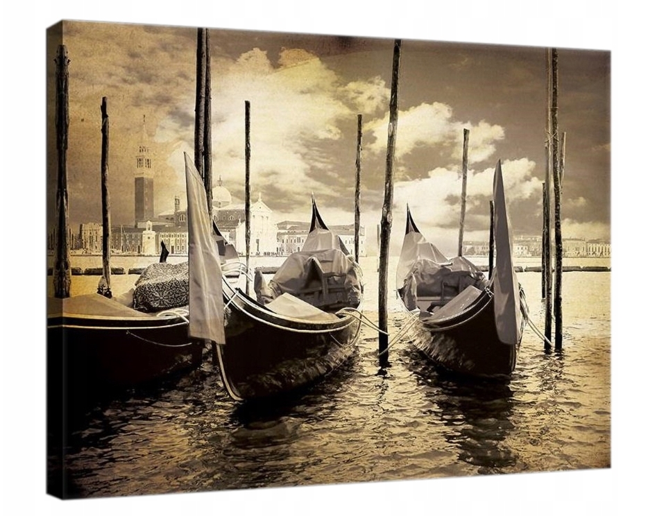 Obraz 100x75 Benátky gondoly kanály Itálie marina krajina městská nostalgie