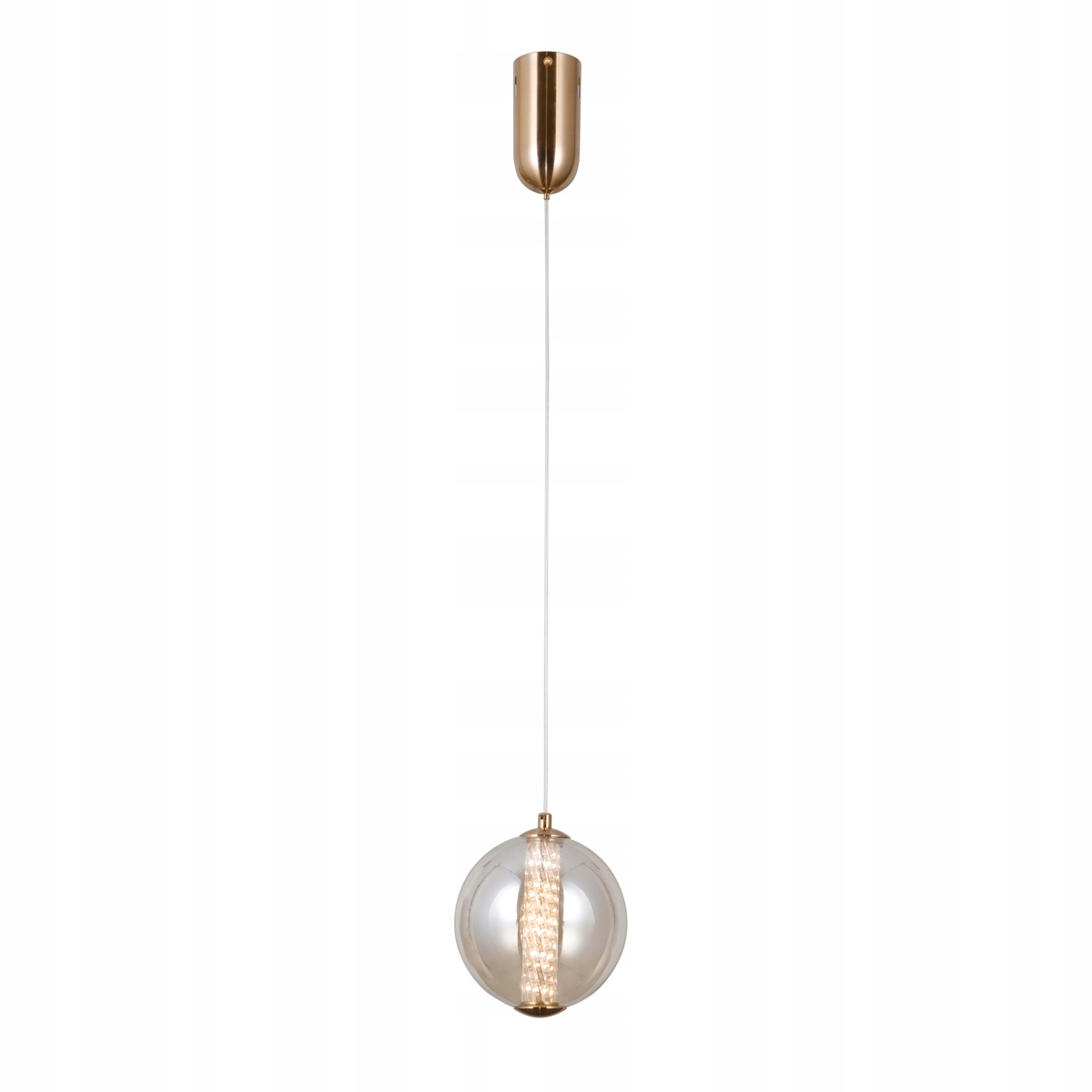 Italux Závěsná Led lampa Butero Skleněná koule 15 cm Zlatá 6W 3000K
