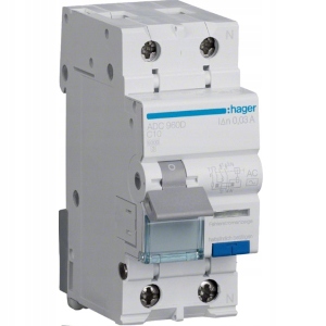 

Hager Wyłącznik różnicowoprądowy 1P+N C10A ADC960D