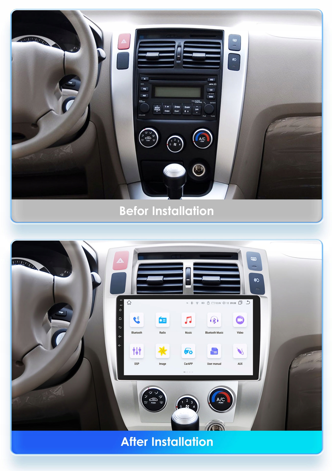 RADIO NAWIGACJA GPS HYUNDAI TUCSON 2004-15 ANDROID 6GB 64GB SIM Marka inna