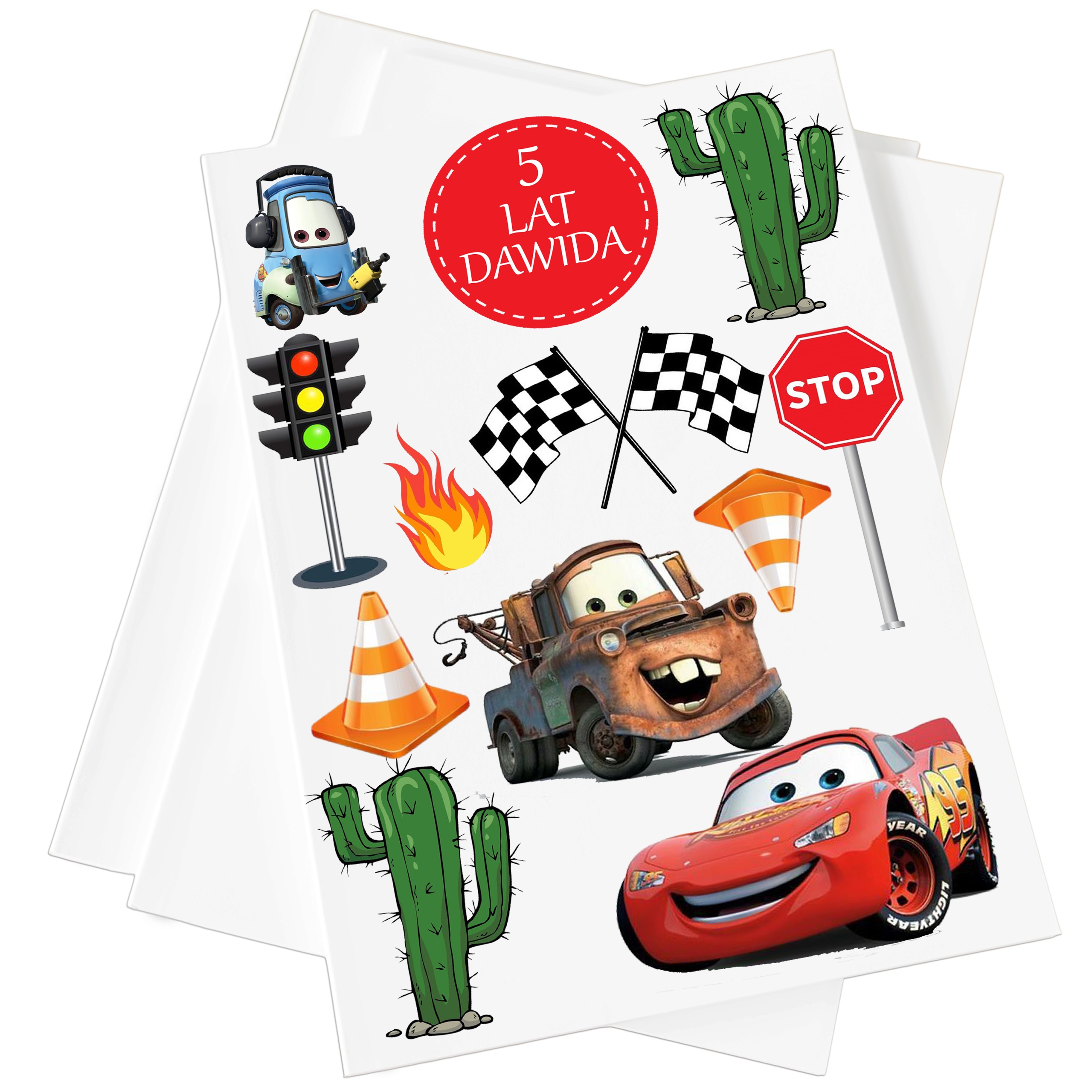 WYDRUK CUKROWY MASA CUKROWA AUTA CARS ZYGZAK ZŁOMEK + GRATIS TEKST