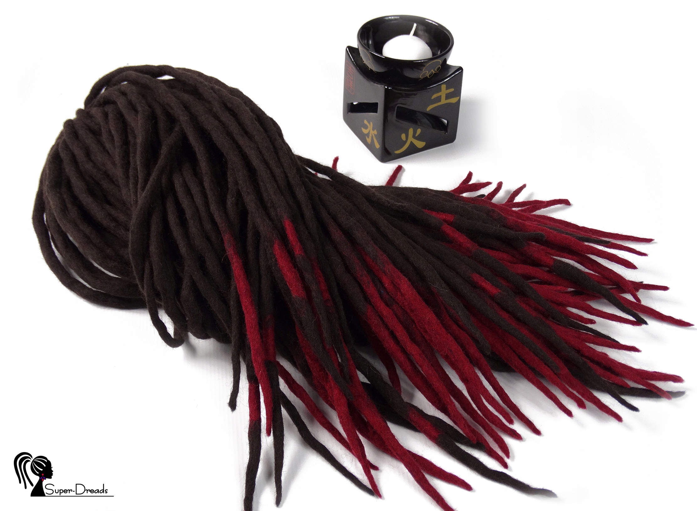 Vlněné pastelky Dredy, vínově hnědé, Třešně V Čokoládě, 40 kusů