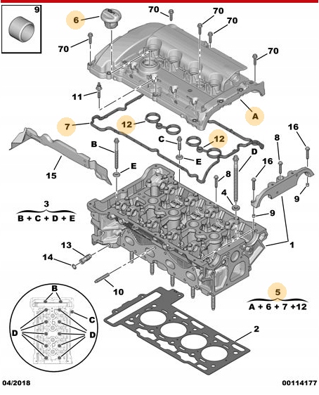 Citroen OE pokrywa głowicy cylindrów V759886280 1,6 THP Numer katalogowy części V7 598 862 80