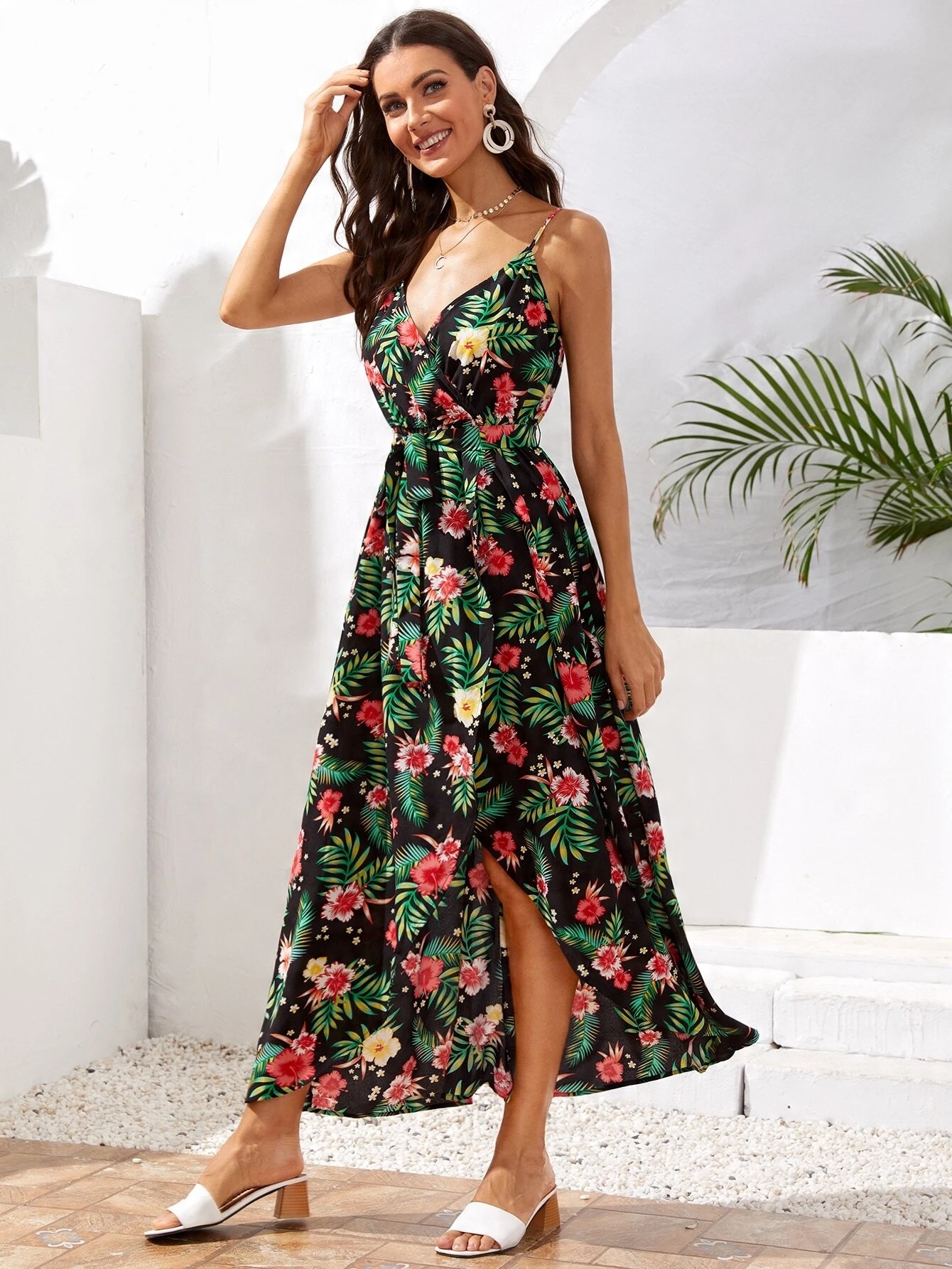 

Sukienka kopertowa letnia boho maxi w kwiaty M 38
