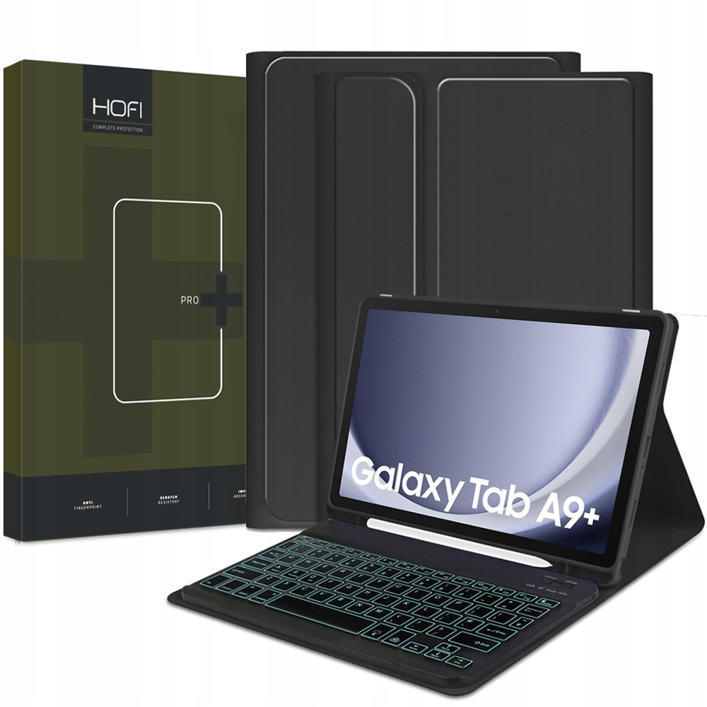 Pouzdro Na Magnet Pro Galaxy Tab A9+ Plus Podsvícená Klávesnice Sklo