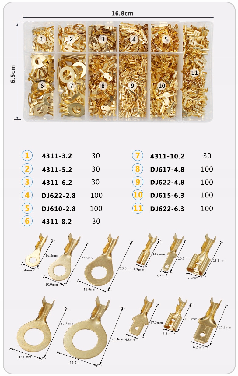 KONEKTORY WSUWKI KONEKTORKI KABLOWE ZESTAW 750 SZT Producent FLIX