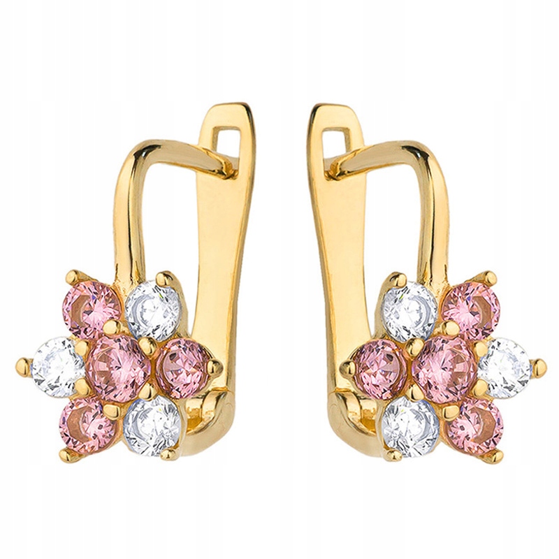 Zlaté Náušnice pr. 585 Zirkonami 14k