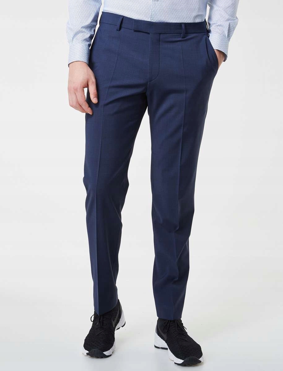 Pierre Cardin Elegantní Kalhoty S Vlnou V Tmavě Modré Barvě 34 7AA