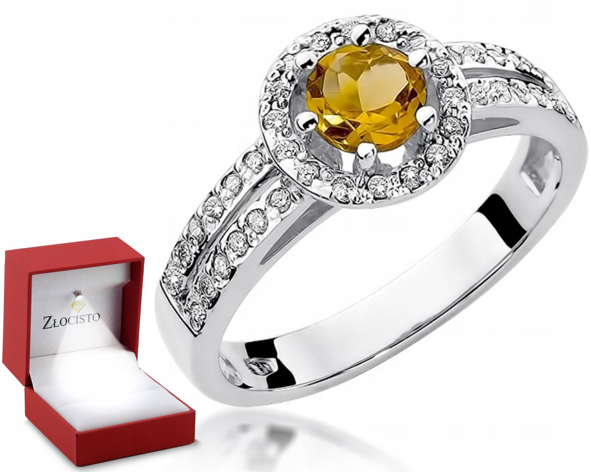 Klasický prstýnek Citron Diamanty Gravírování 585