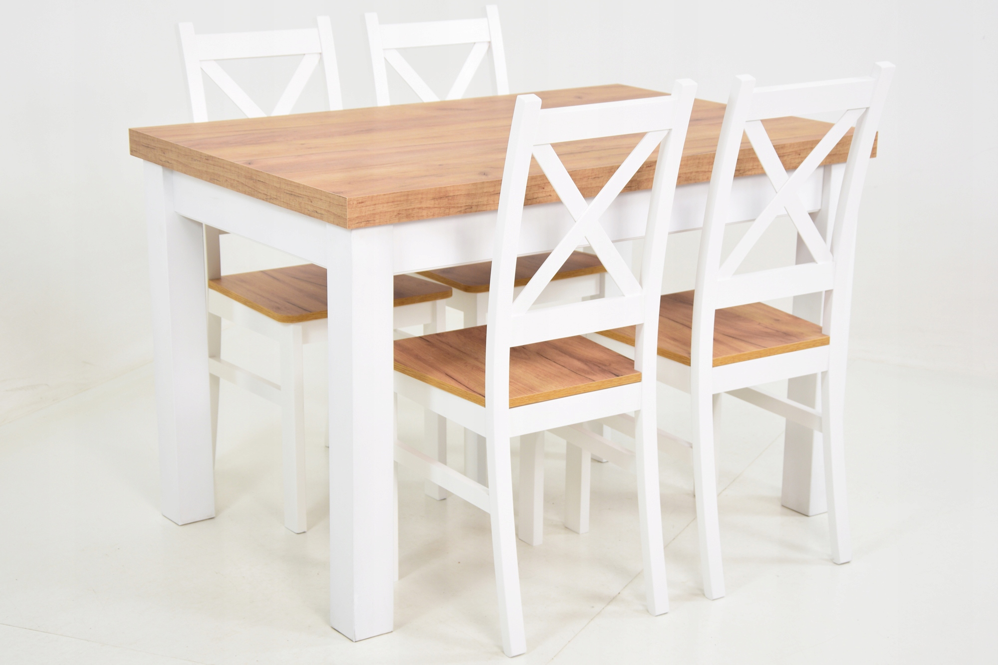 4 SKANDYNAWSKIE krzesła DREWNIANE i Stół 80x140 Marka Grande Meble