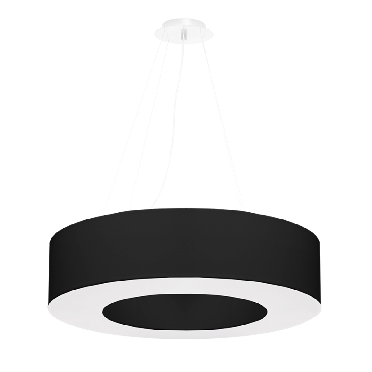 Duża lampa wisząca czarna okrągła do salonu 70cm, na gwint 6xE27, Sollux