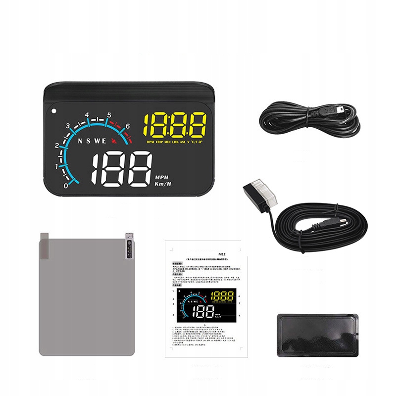WYŚWIETLACZ PROJEKTOR LED LCD HUD OBD2 GPS USB M12 EAN (GTIN) 4037029977750
