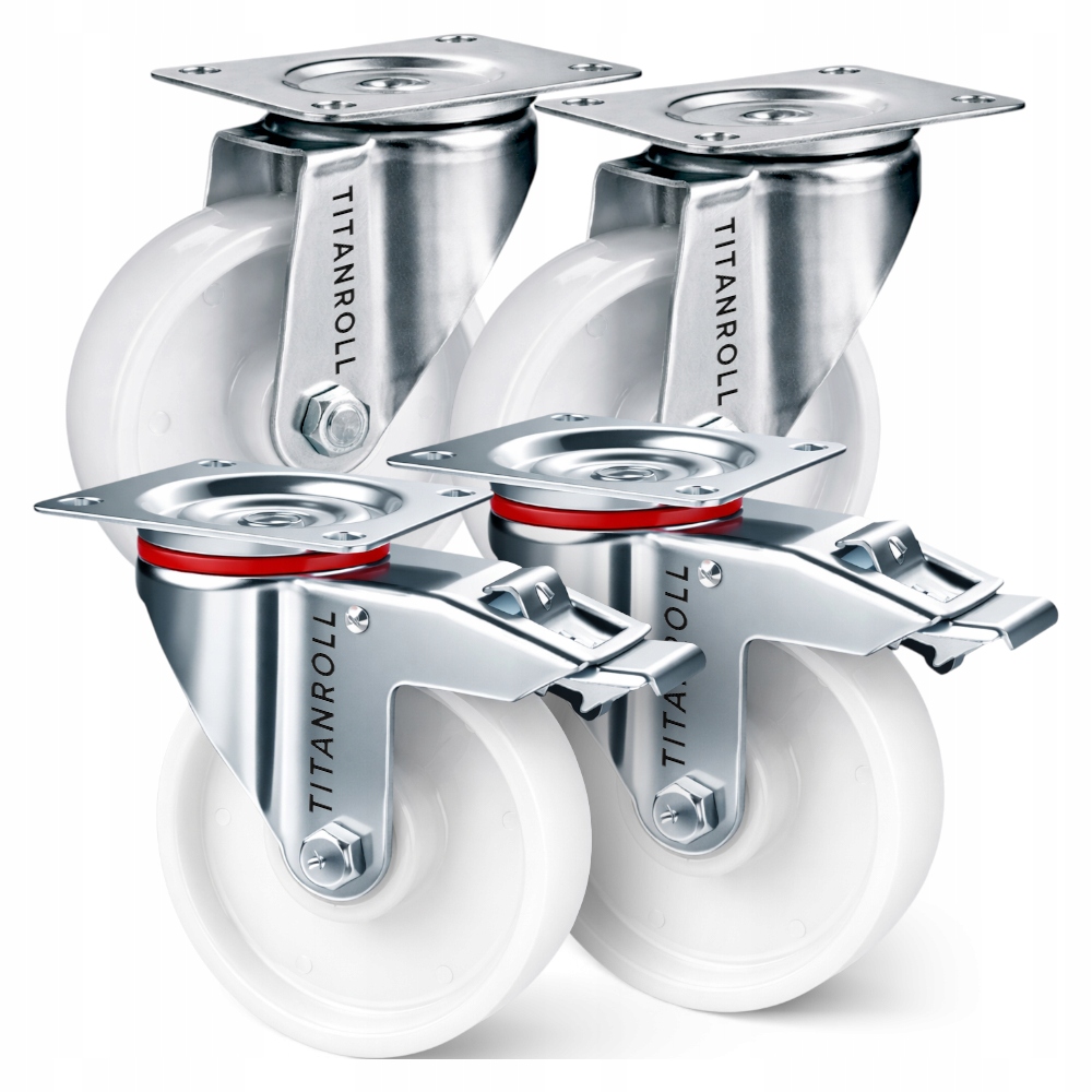 Sada transportních koleček Průmyslová otočná kolečka 125 mm polyamid