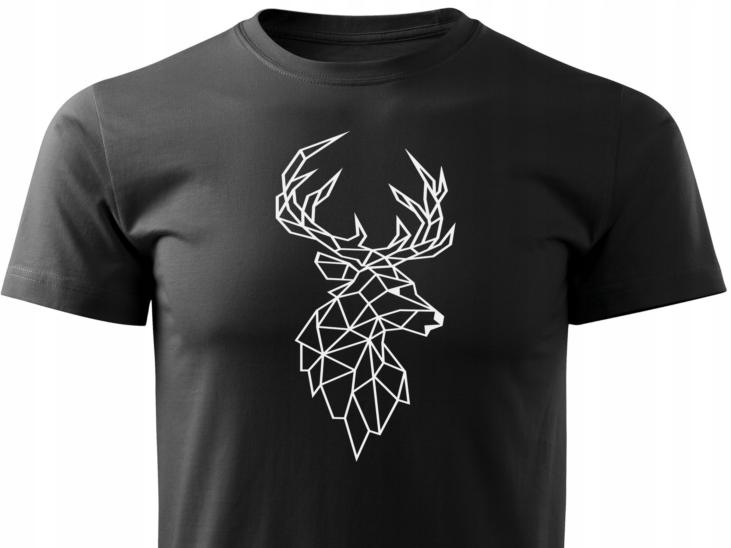 

Koszulka T-shirt myśliwski wzór geometryczny Jeleń