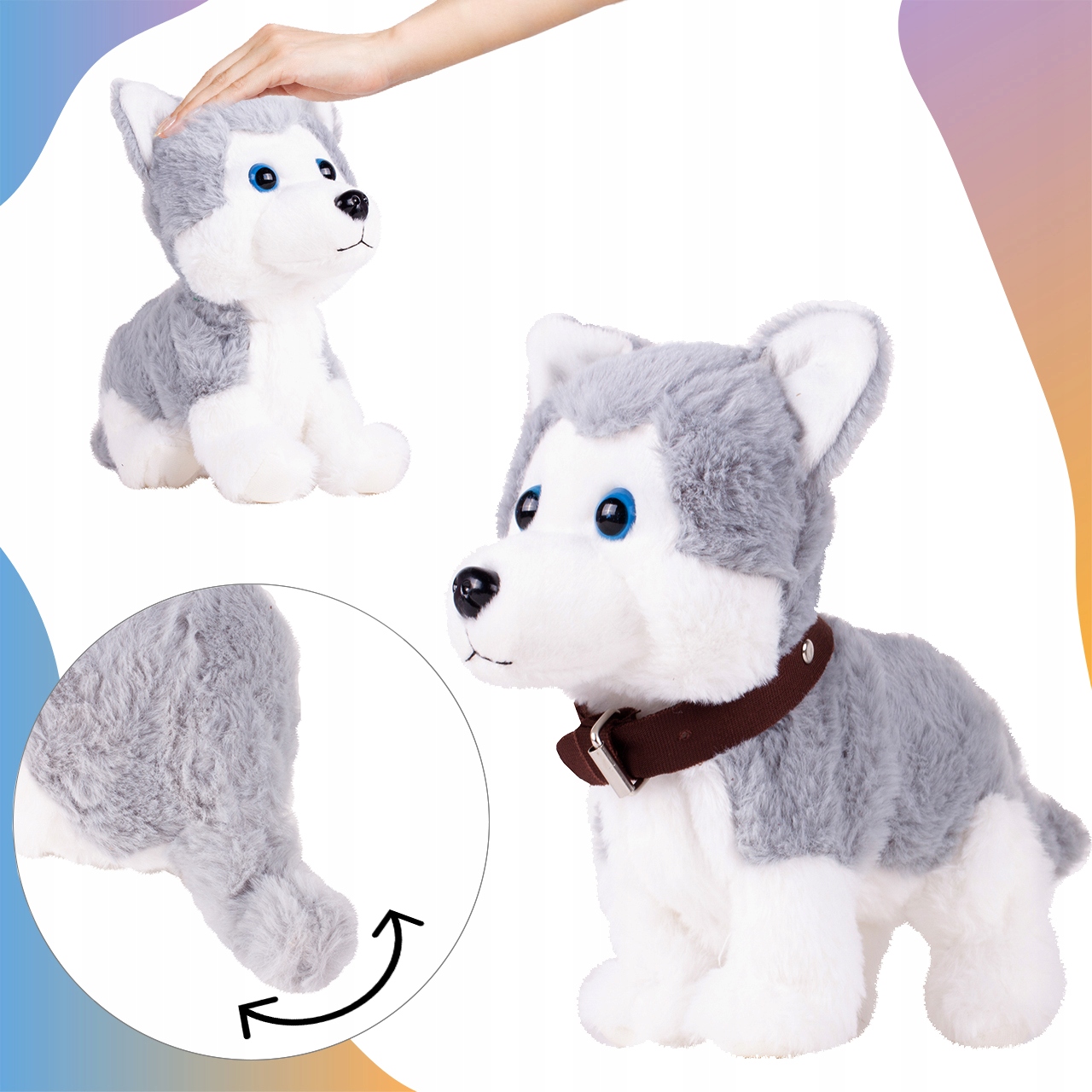 INTERAKTIVNÍ PES HUSKY, OVLÁDÁNÍ HLASEM Výška výrobku 22 cm