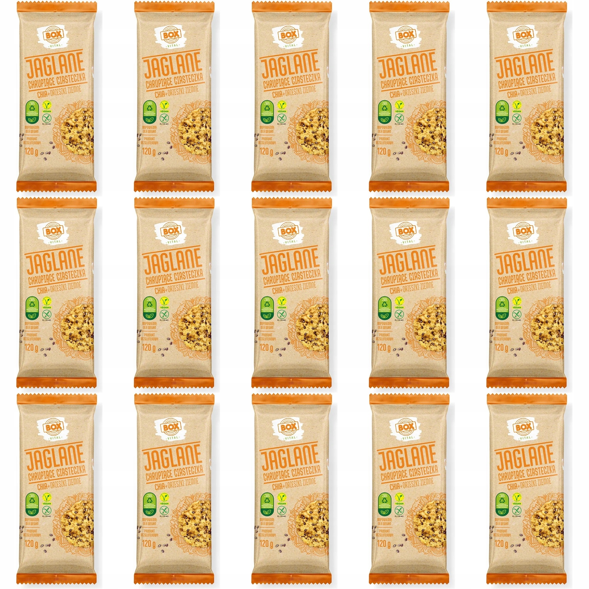 Zestaw ciasteczek Zpc Box Chrupiące ciasteczka jaglane Chia i 15 szt.