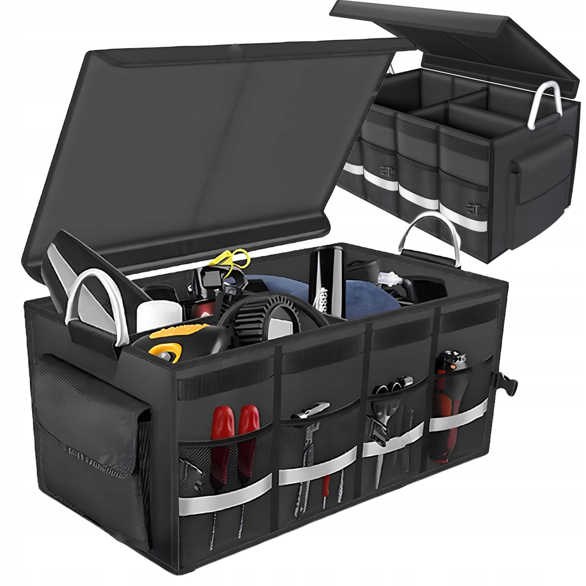 Organizer Torba Do Bagażnika Samochodu Auta Składany Z Pokrywą Duży Kufer