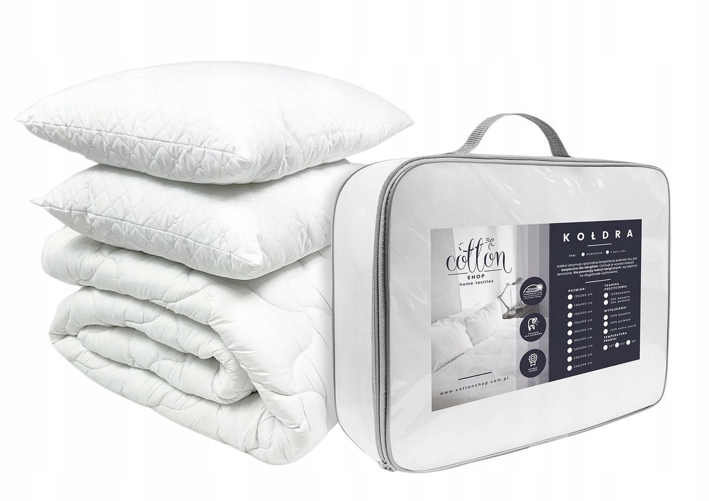 Antialergická přikrývka Golden Line 160 x 200 cm.+2 x polštář 50 x 60 cm. Polsko