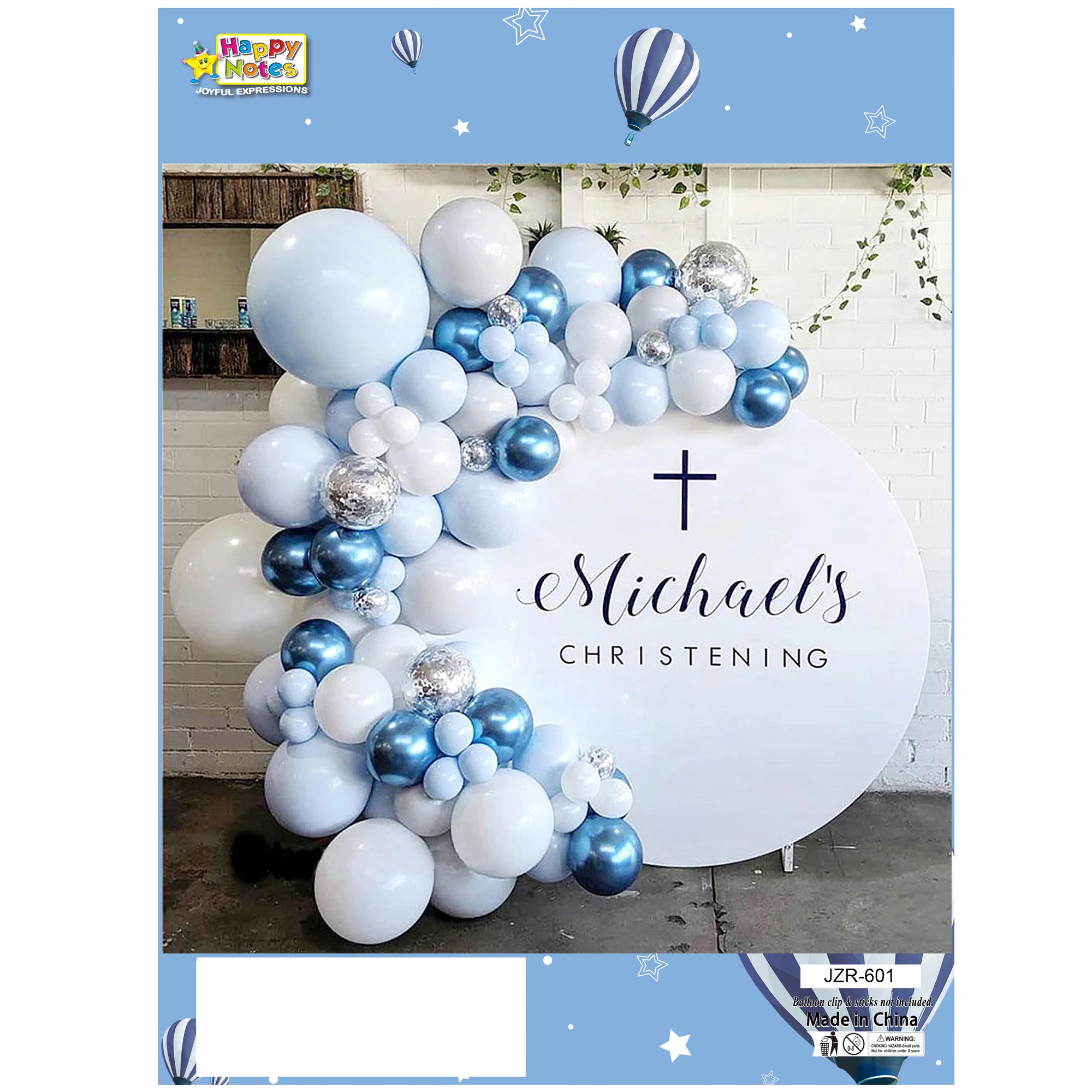

Balony Urodzinowe Białe Niebieskie Chrom Konfetti