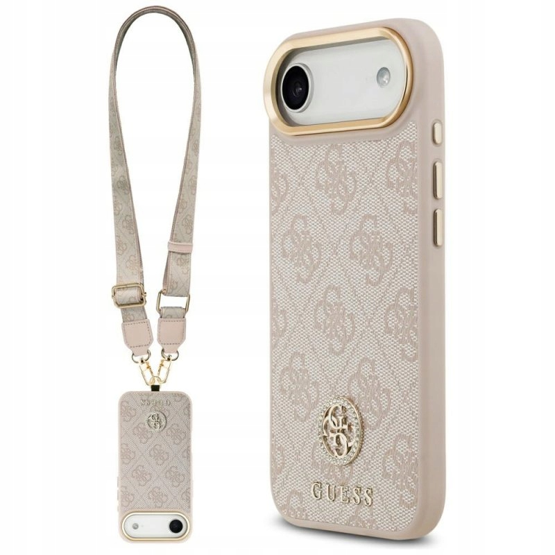 Puzdro Guess 4G Strass Logo & Big Strap Metal Buttons MagSafe pre iPhone