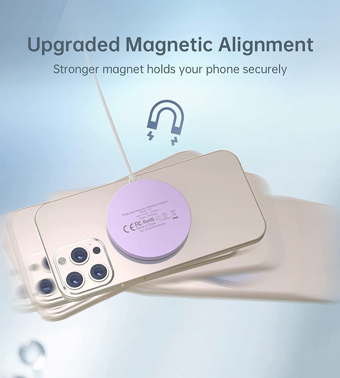 RoRoSkin MAGSAFE Ładowarka Bezprzewodowa iPhone Magnetyczna Różowa — miniatura 3