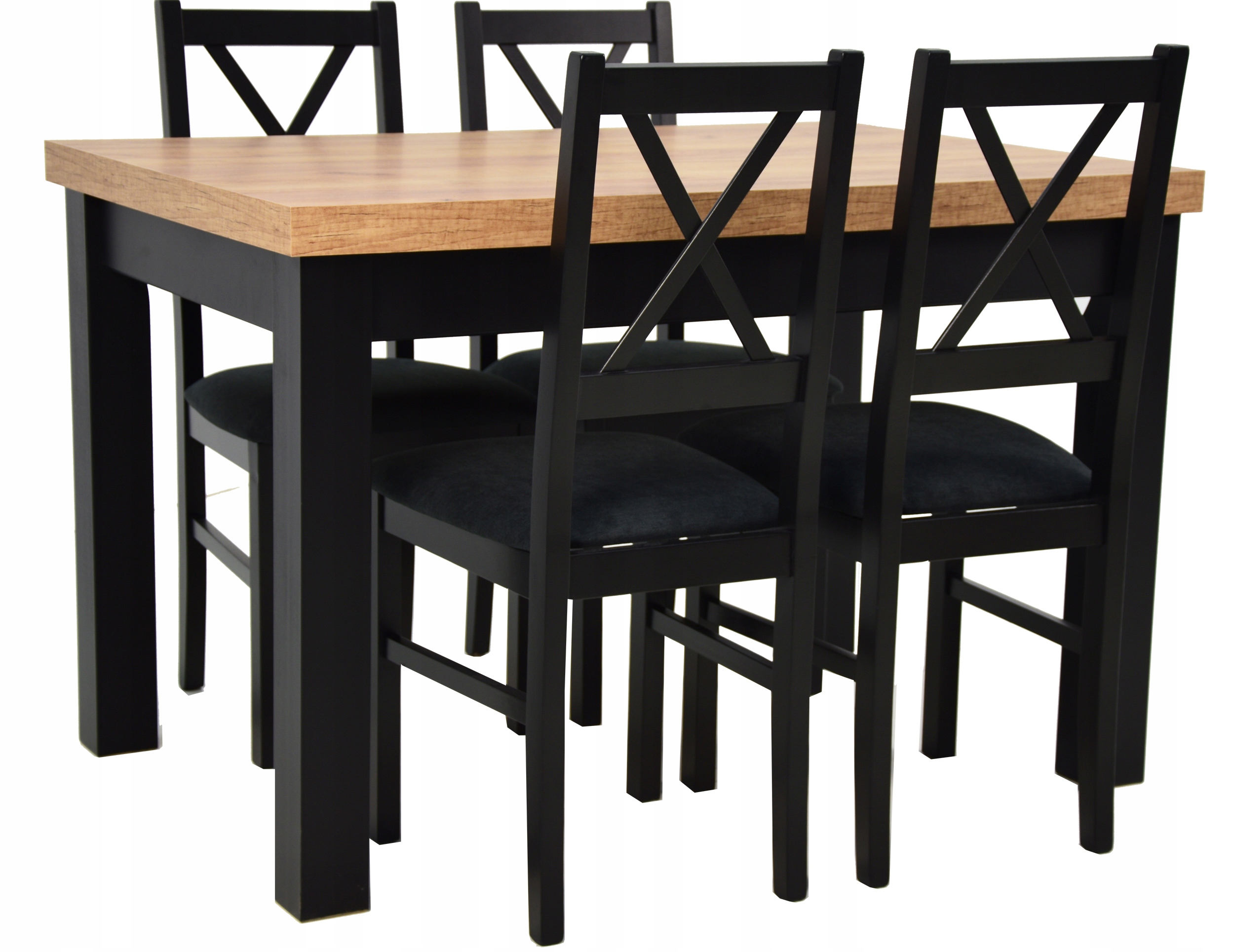 SOLIDNY Rozkładany stół 80x120 4 DREWNIANE krzesła