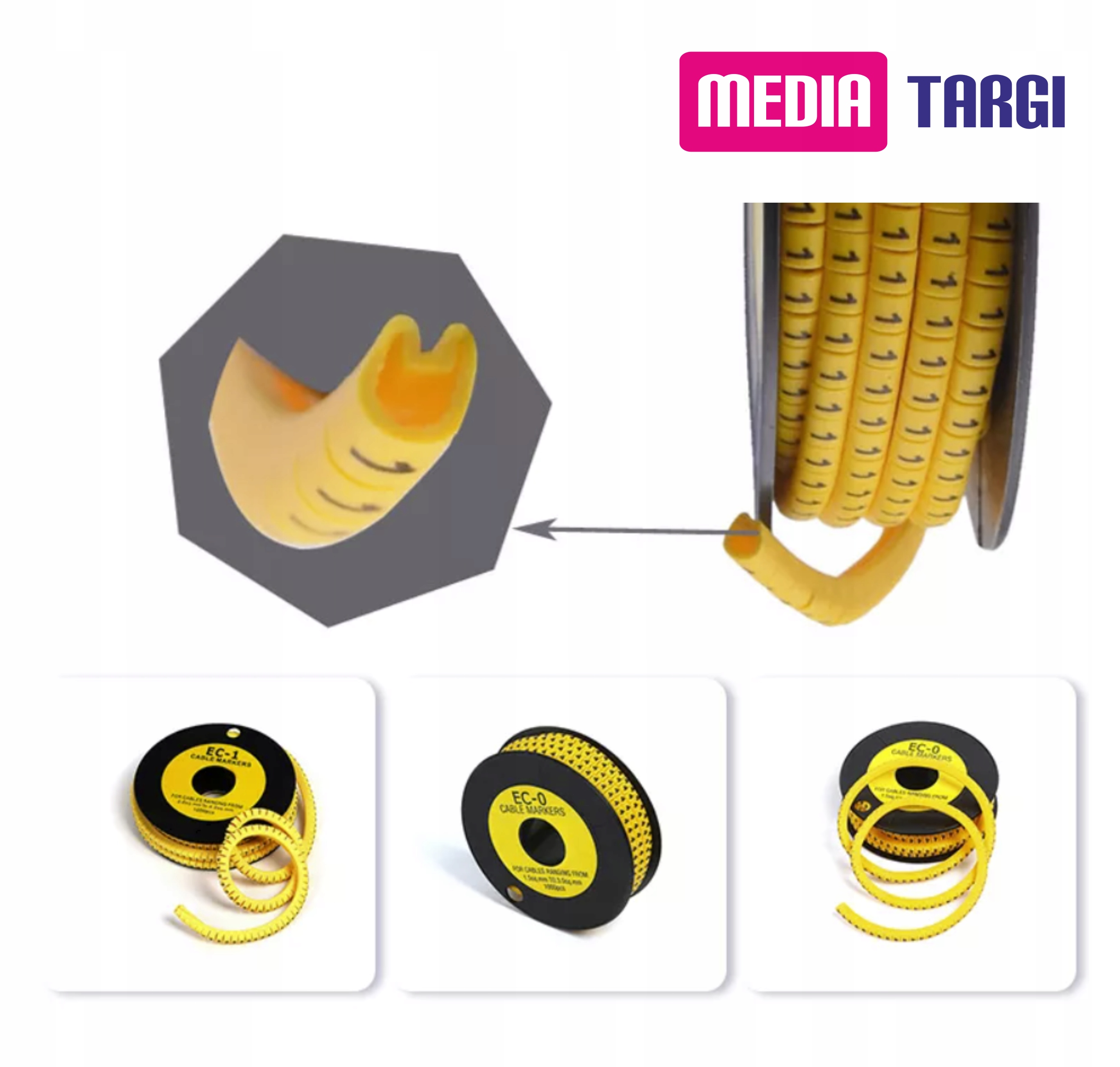 Oznaczniki przewodów PLUS (+) 4-8mm 50szt EC-2 Seria Oznaczniki EC-2