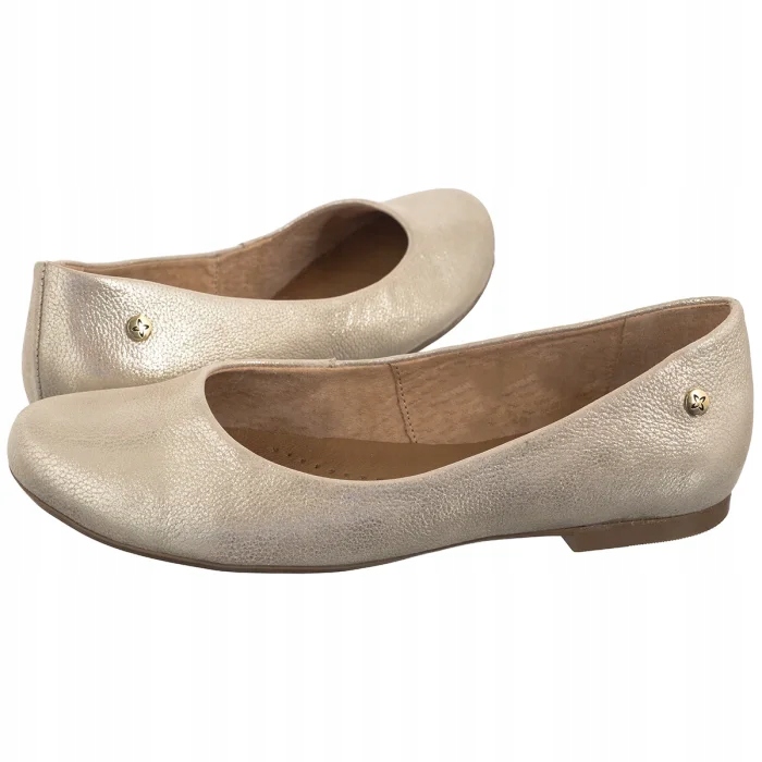 Kožené boty Baleríny Maciejka Zlaté 00903-68