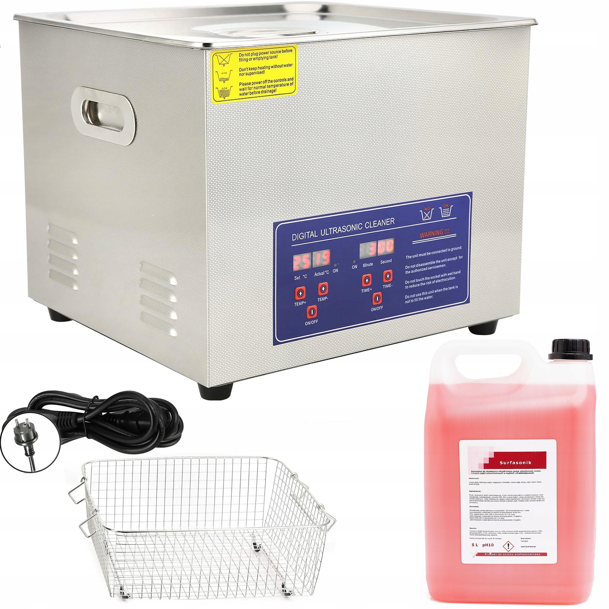 Ultrazvuková Myčka PS-60 15 L Koncentrát 5 L Surfasonic Techrebal