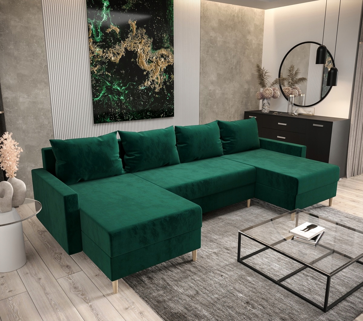 

Narożnik Rozkładany Duży U 290 Bari RN09 O-sofa
